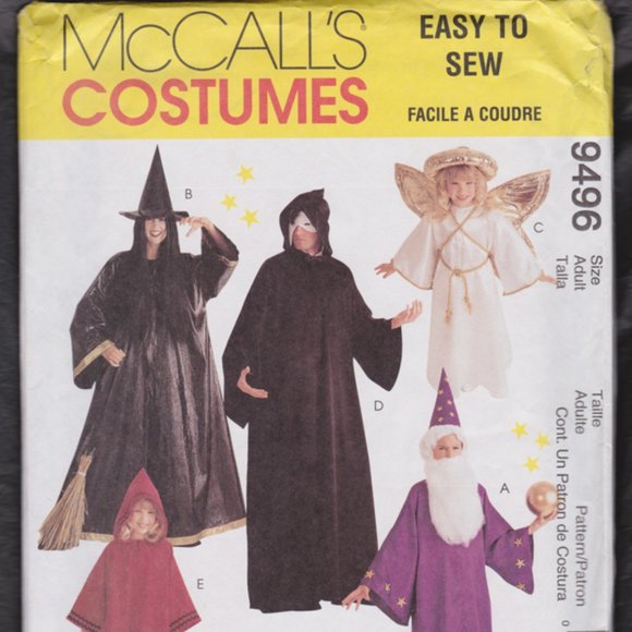 1998 McCalls Pattern Adult Sz S-XL #9496 Uncut costumes Halloween - Picture 1 of 1